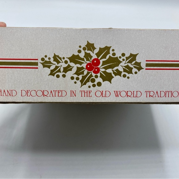 Designer Bradford 4 Glass Christmas Ornaments Spinning Tops Vintage Hand Painted - Picture 8 of 9